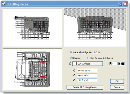 ArchiCAD, 3D Cutting Planes