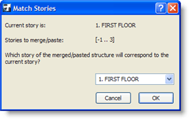 ArchiCAD Match Stories dialog
