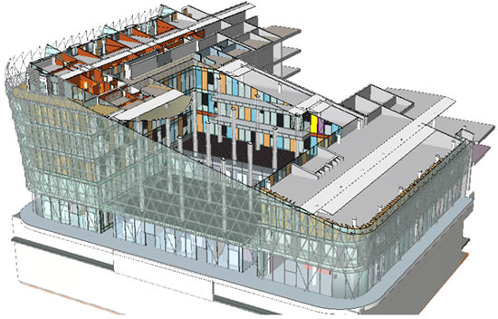 ArchiCAD angled 3D cutaway of building