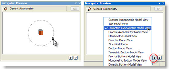 ArchiCAD Navigator Preview with popup menu