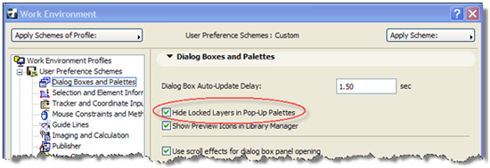 ArchiCAD Options > Work Environment > Dialog Boxes and Palettes,