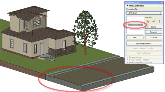 ArchiCAD Tutorial, a roadbed can curve smoothly with any desired radius