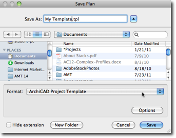 Save Plan as an ArchiCAD Template File