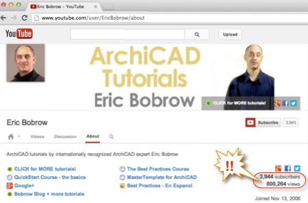 Eric Bobrow's ArchiCAD Tutorials channel on YouTube