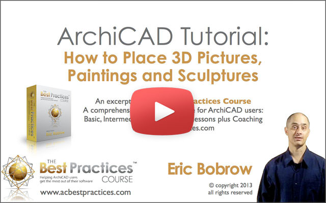 ArchiCAD Tutorial | How to Place 3D Pictures, Paintings and Sculptures
